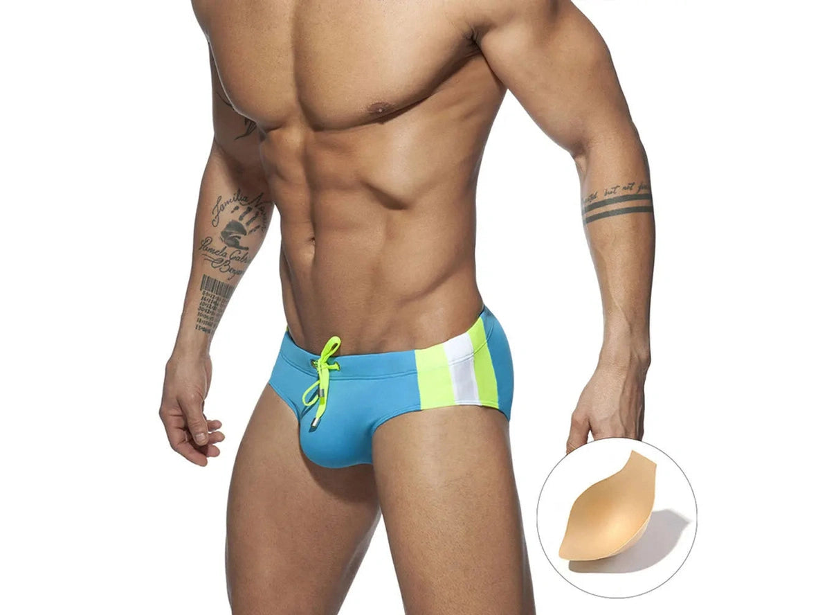 Gay Swim Briefs | Athletic Stripe Sport Swim Briefs