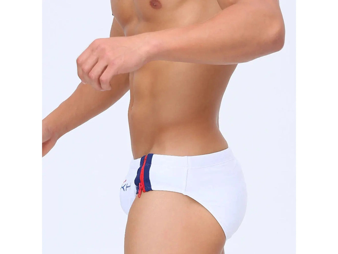 Gay Swim Briefs | UXH Easy Access Zipper Pushup Pad Swim Briefs
