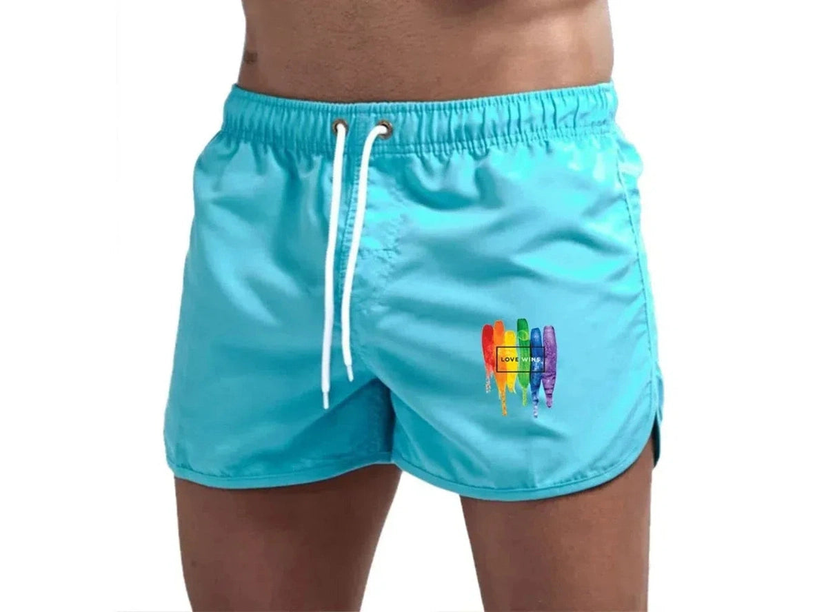 Gay Swim Shorts | Pride "LOVE WINS" Beach Shorts