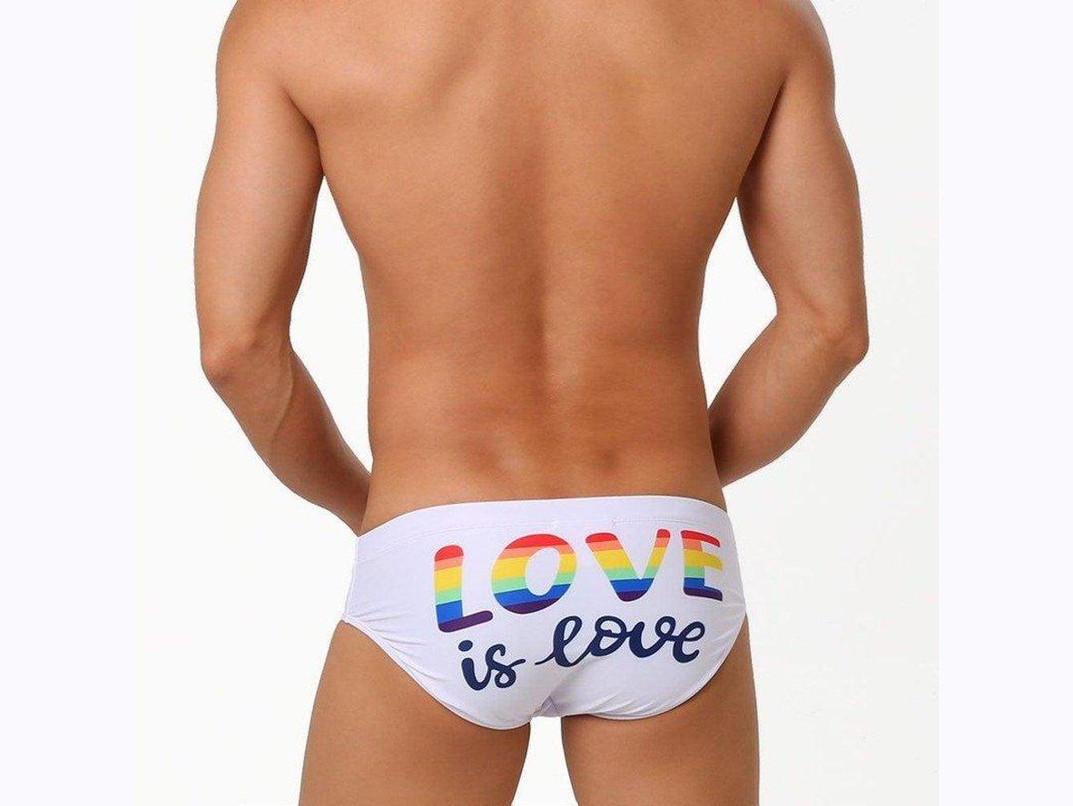Gay Swim Briefs | UXH LOVE IS LOVE Pride Swim Briefs