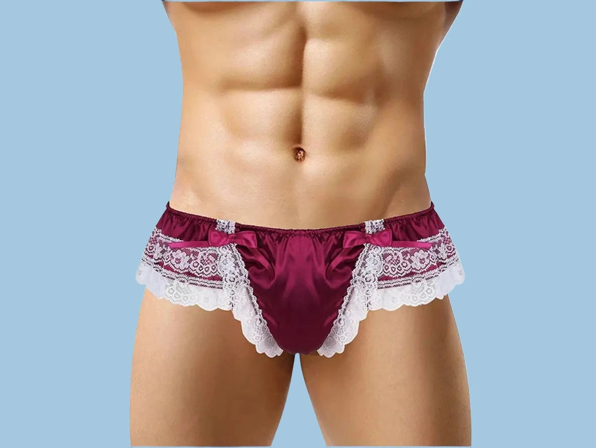 Floral Bloom – Double-Layer Lace Gay Lingerie Thong