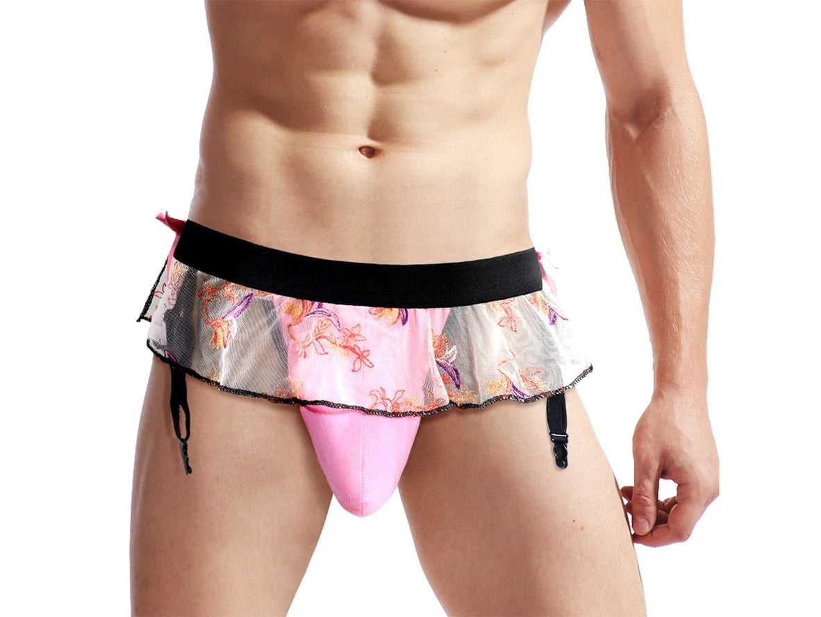 Floral Bloom – Pink Gay Thong Skirt