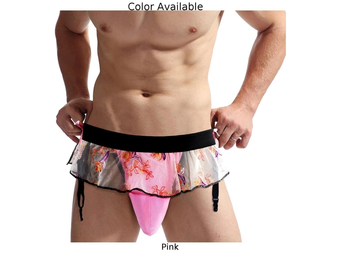 Floral Bloom – Pink Gay Thong Skirt