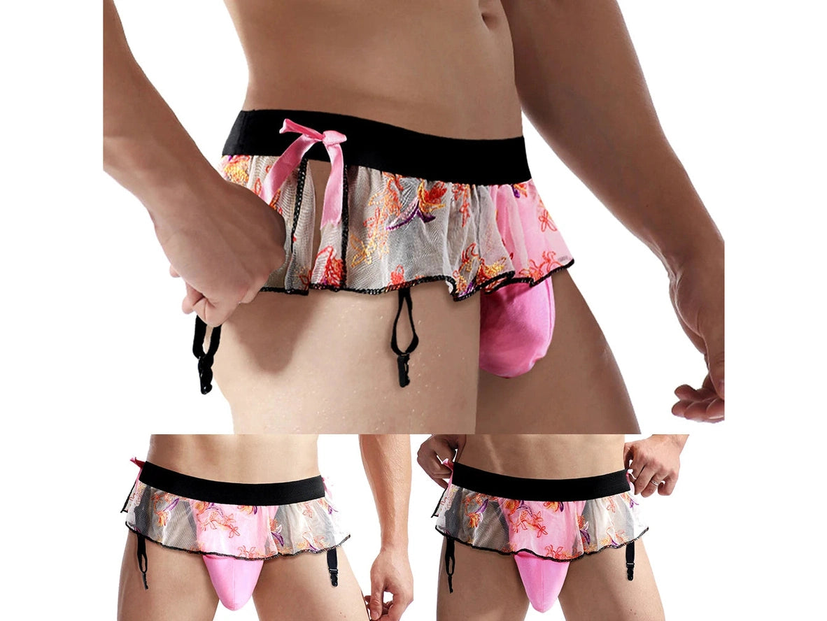 Floral Bloom – Pink Gay Thong Skirt