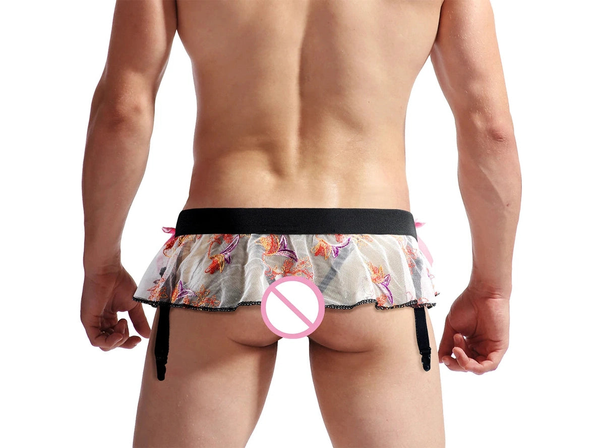 Floral Bloom – Pink Gay Thong Skirt