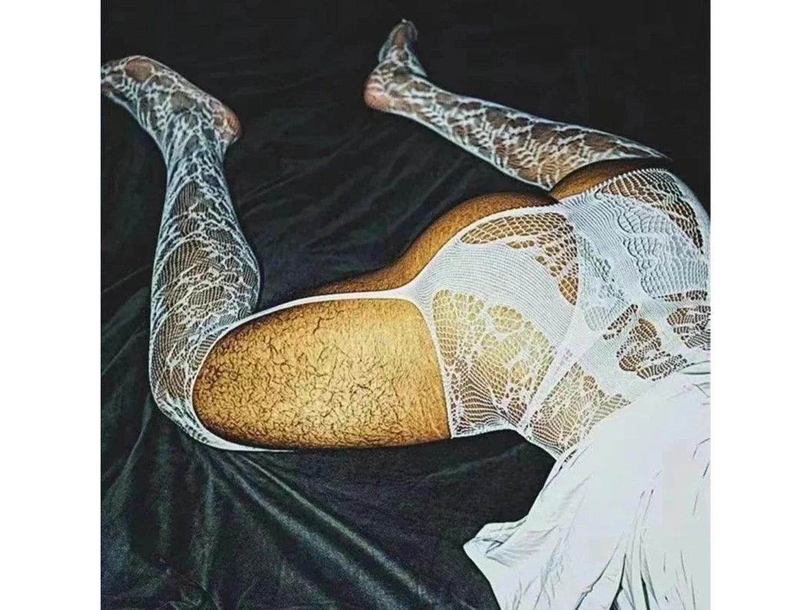 Gay Bodystockings | Crotchless White Lingerie Bodysuit