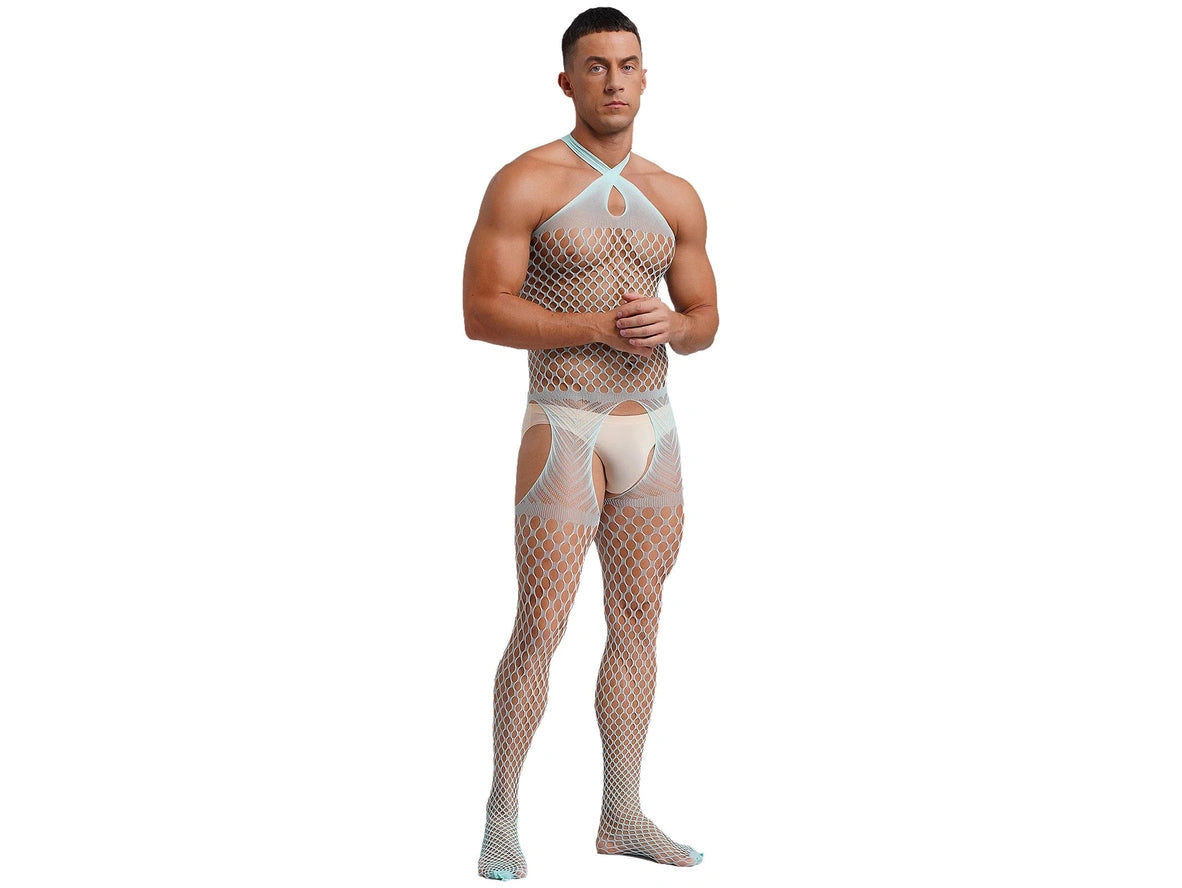 Gay Bodystockings | Hollow Out Fishnet Open Crotch Nightwear