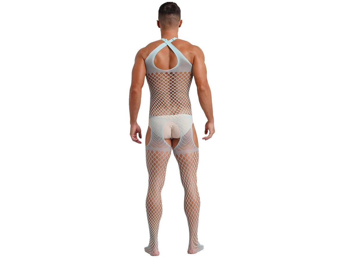 Gay Bodystockings | Hollow Out Fishnet Open Crotch Nightwear