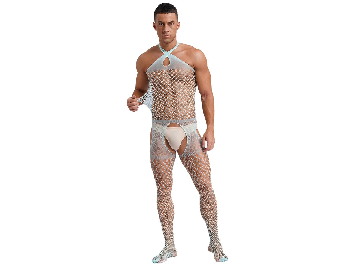 Gay Bodystockings | Hollow Out Fishnet Open Crotch Nightwear