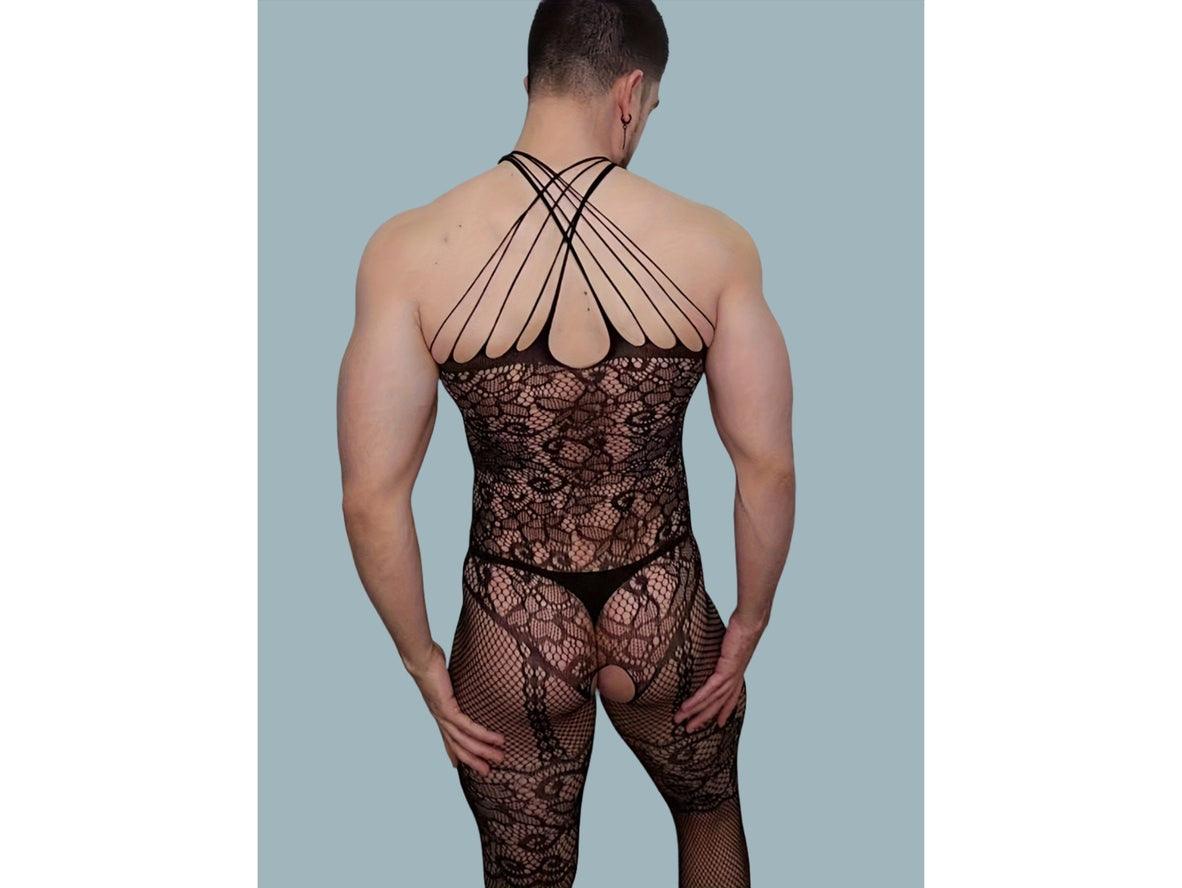 Gay Bodystockings | See-Through, Hollow-Out Design, Open Crotch Lingerie