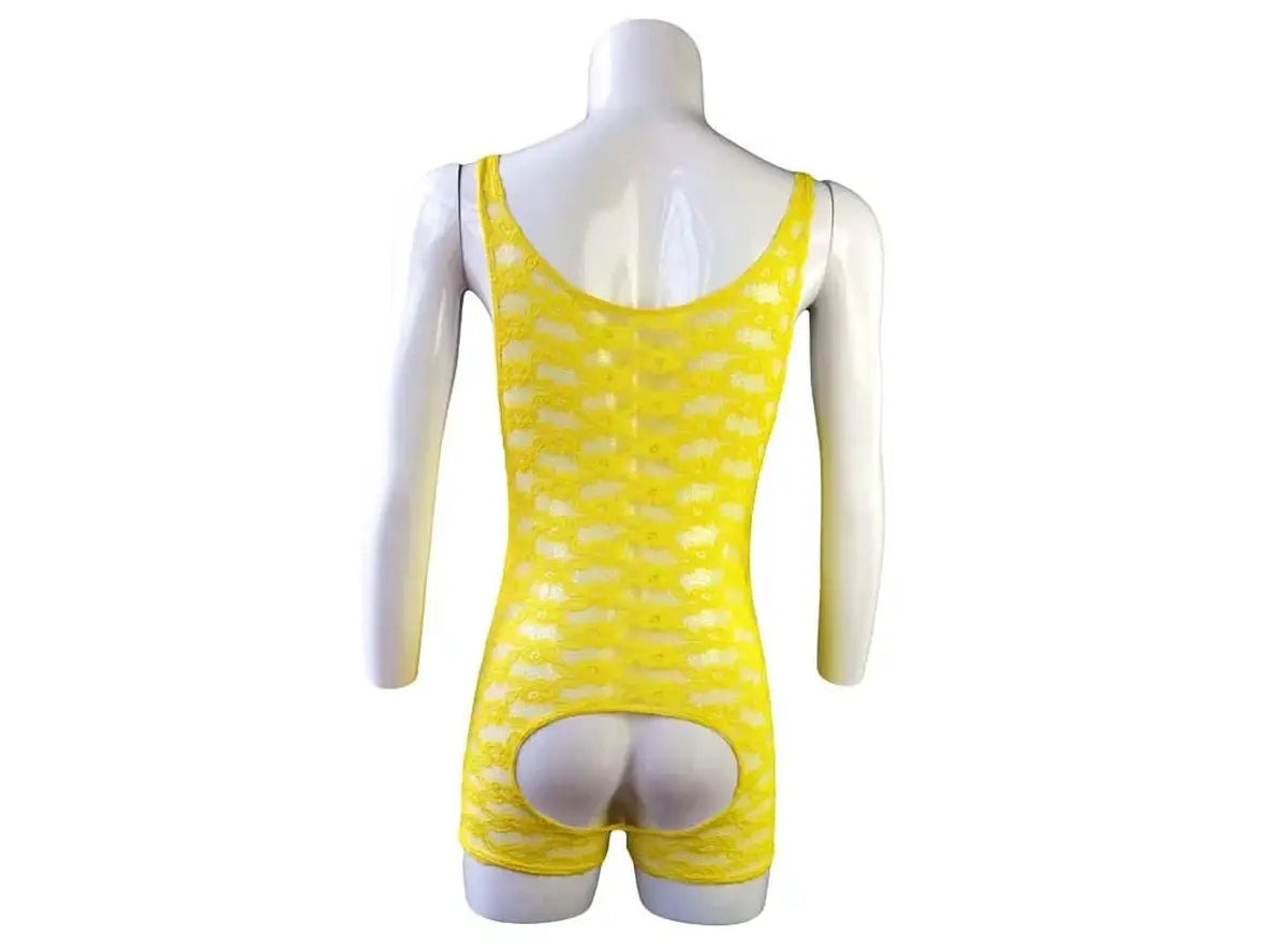 Gay Bodysuit | Sexy Lace Open Crotch Sleepwear