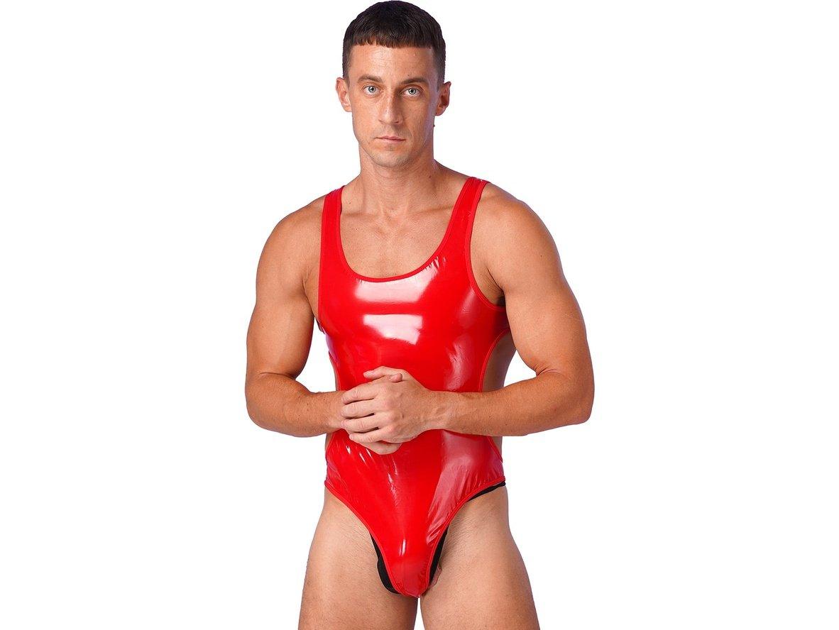 Gay Bodysuits | Clubwear Faux Leather Bodysuit
