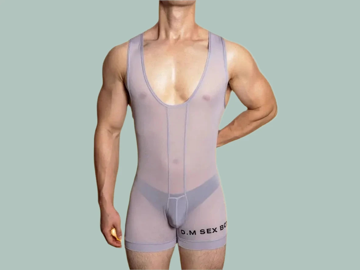 Gay Bodysuits | D.M Sexy Boy Mesh Bodysuit