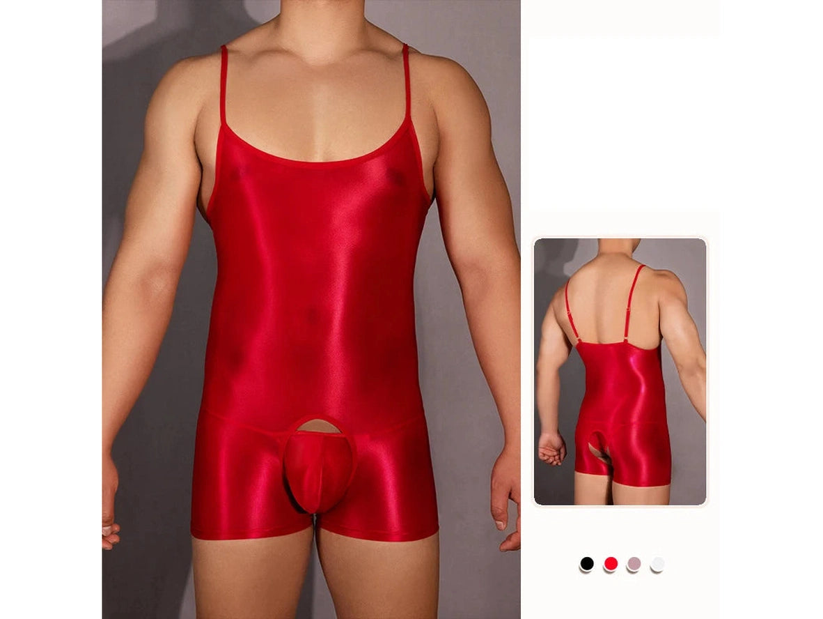 Gay Bodysuits | Glossy Open Crotch Lingerie