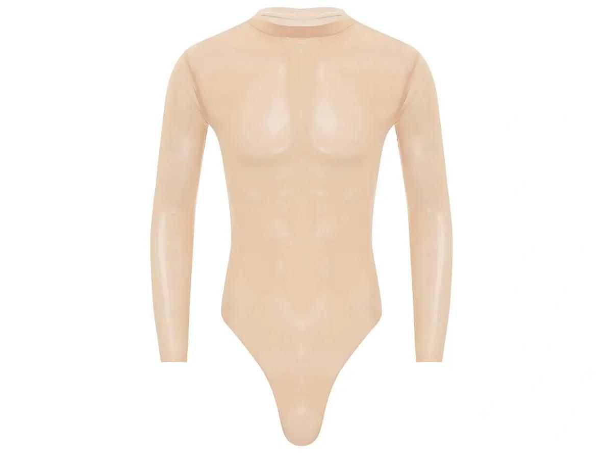 Gay Bodysuits | Sexy High Cut Long Sleeve Thong Bodysuit