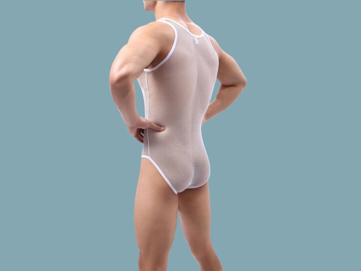 Gay Bodysuits | Sexy Mesh Transparent Bodysuit