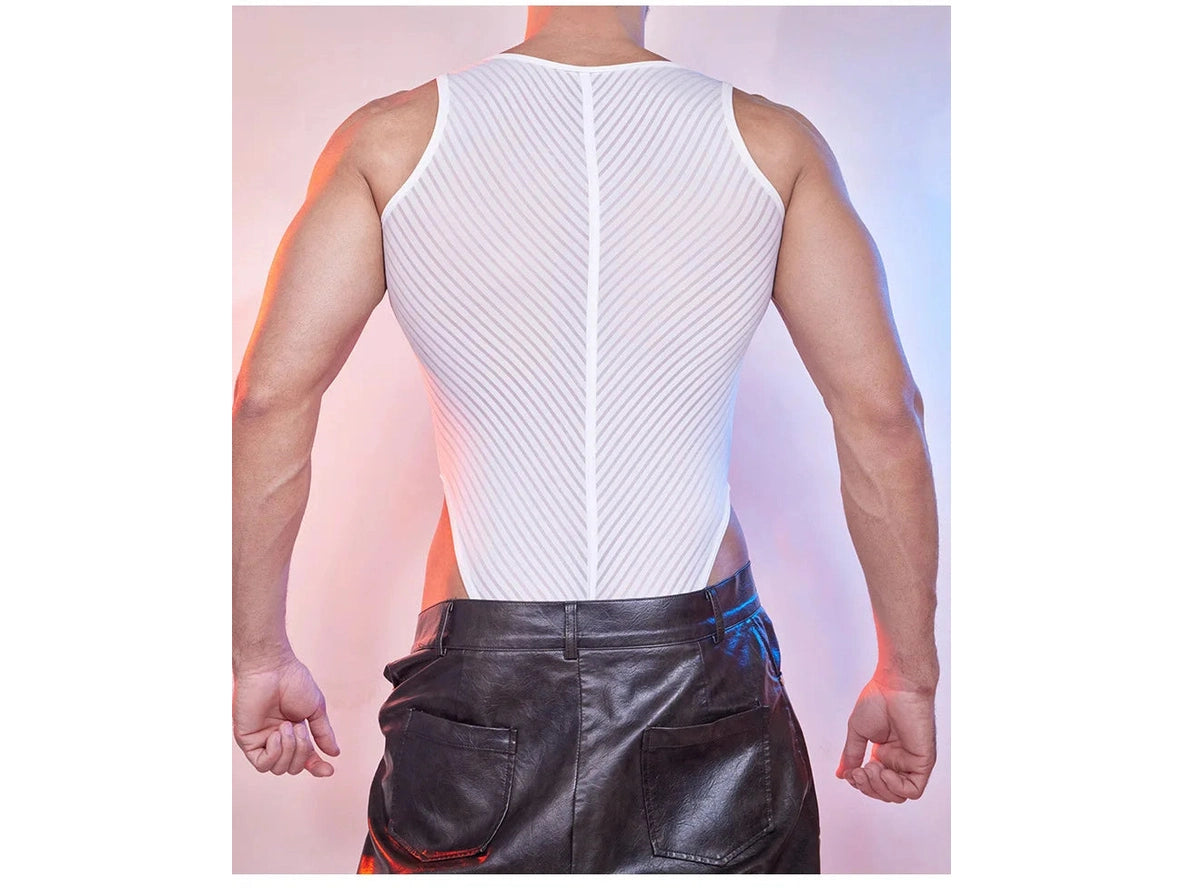 Gay Bodysuits | Sheer Stripe Allure Bodysuit
