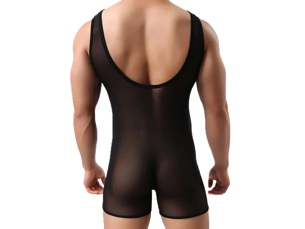 Gay Bodysuits | Sleeveless Ultra-Thin See Through Leotard