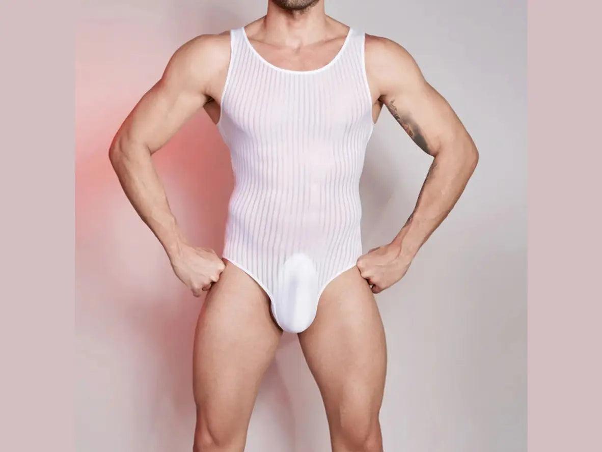 Gay Bodysuits | Stretch Thong Stripe Bodysuit