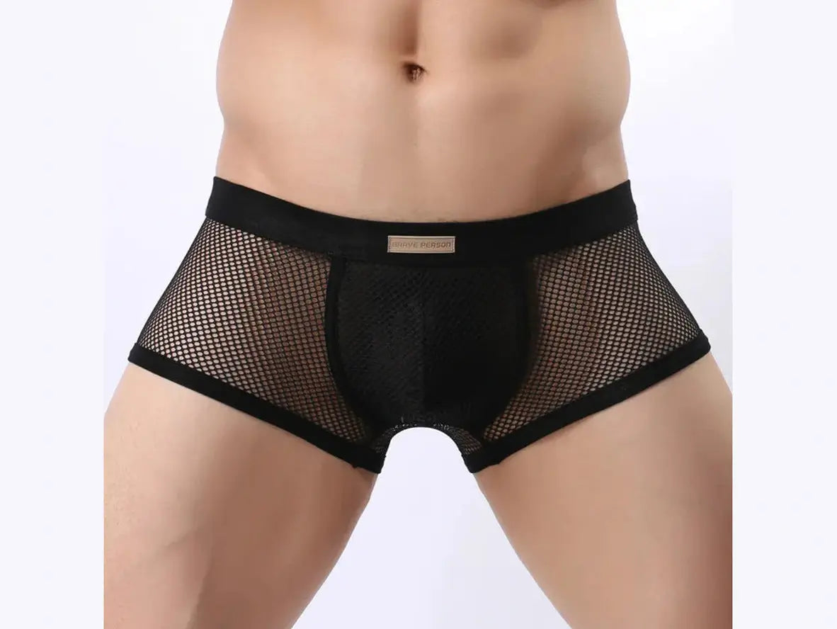 Gay Boxer Briefs | BRAVE PERSON Underwear Mesh Boxer Briefs