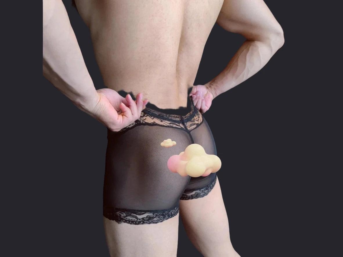 Gay Boxer Briefs | Lace Black See-Through Boxer Briefs