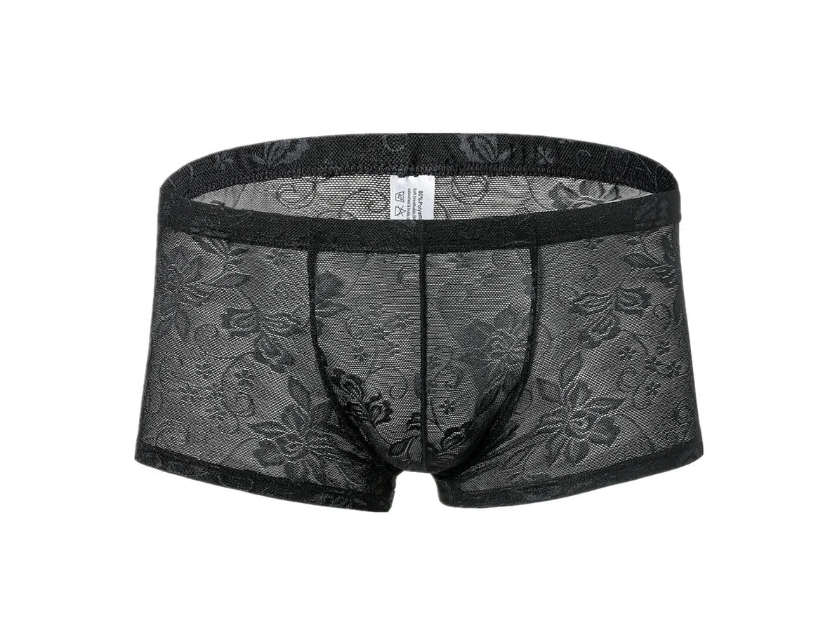 Gay Boxer Briefs | Lace See-Through Boxer Briefs