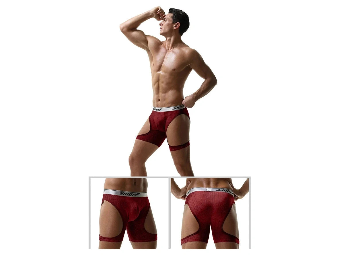 Gay Boxer Briefs | Mesh Hollow Boxer Briefs