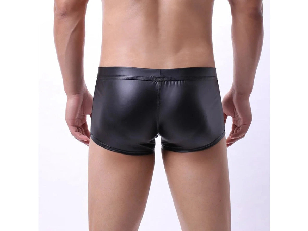 Gay Boxer Briefs | Removable Pouch Faux Leather Boxer Briefs