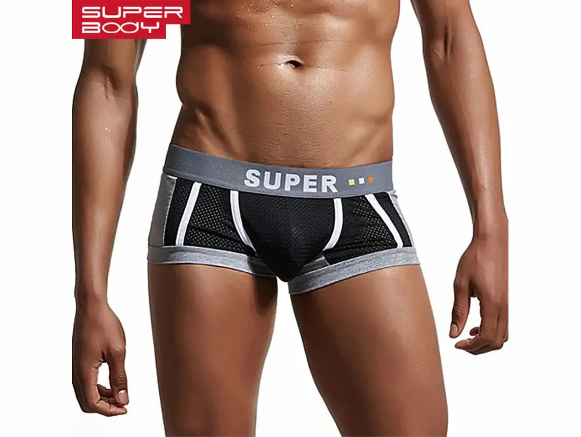 Gay Boxer Briefs | SUPERBODY Underwear Sexy Mesh Boxer Briefs