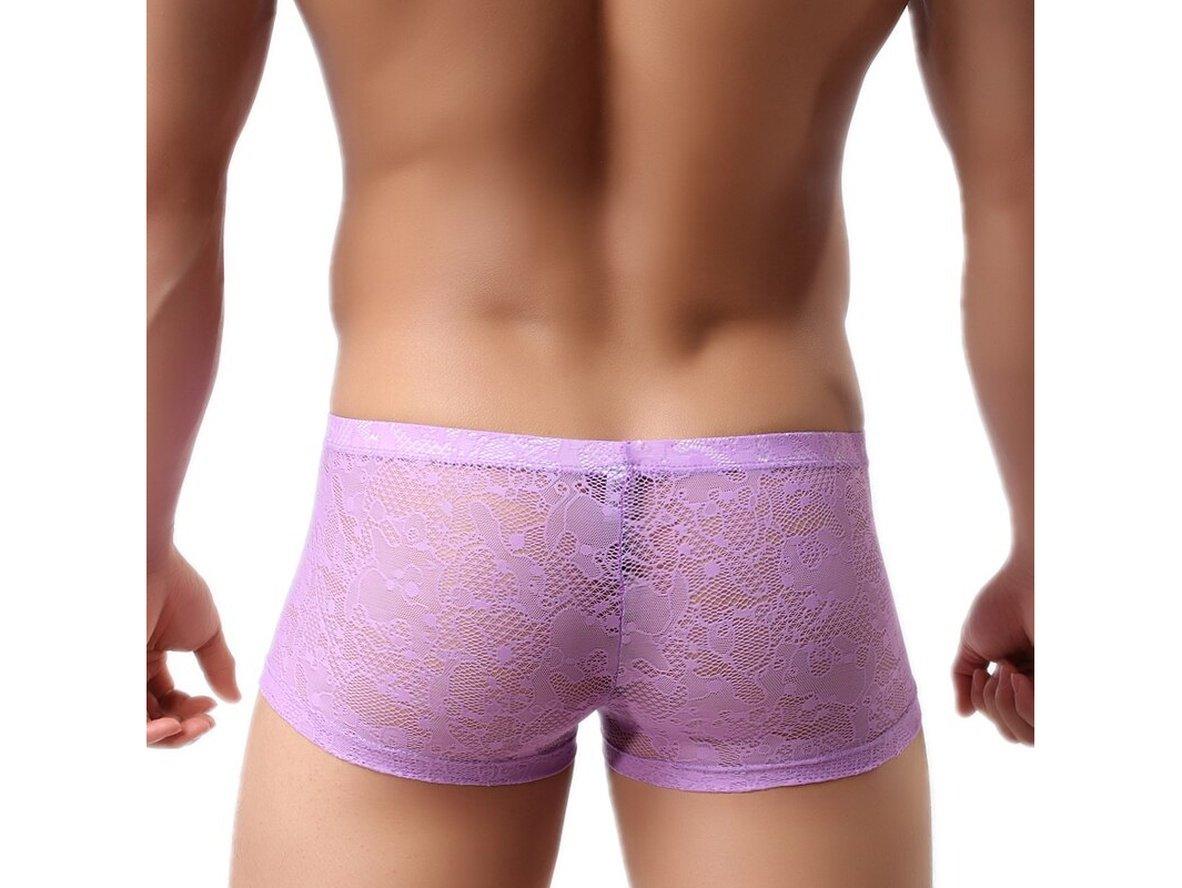 Gay Boxer Briefs | Sexy Lace U-Pouch Underwear Boxer Briefs