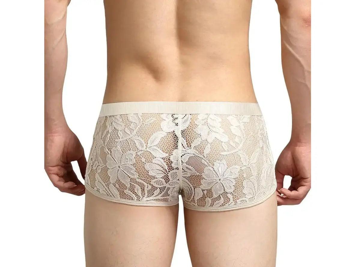 Gay Boxer Briefs | TAUWELL Lace Transparent Boxer Briefs