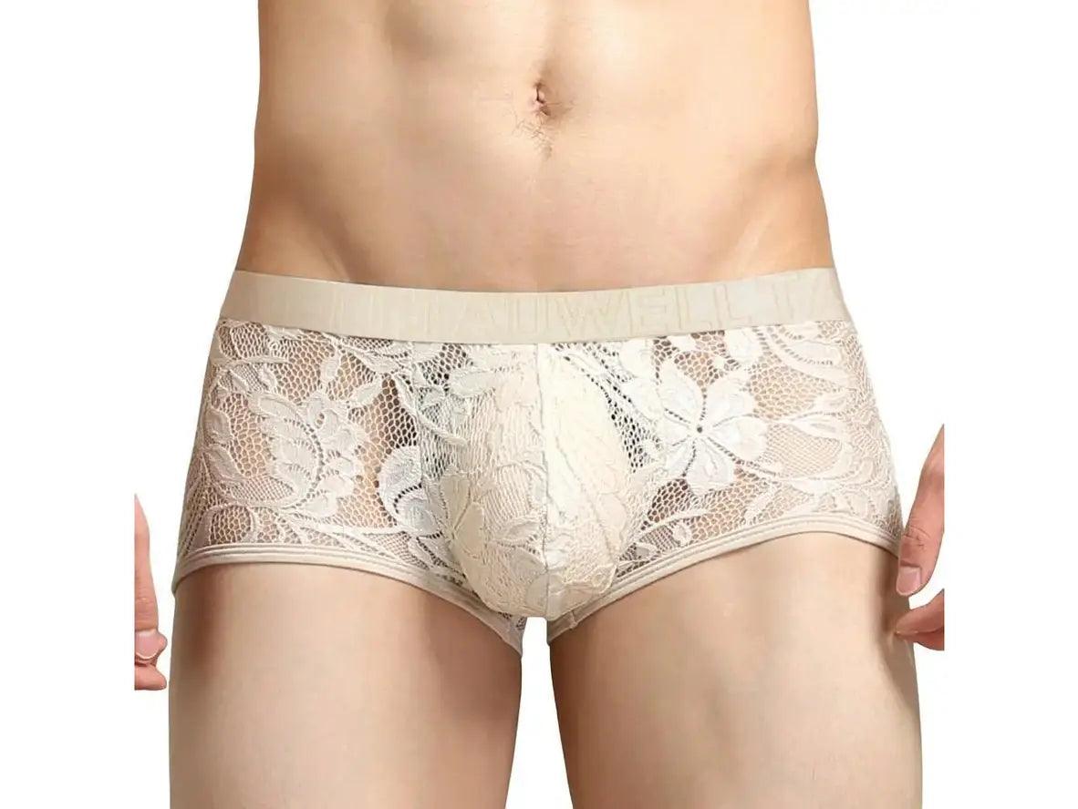Gay Boxer Briefs | TAUWELL Lace Transparent Boxer Briefs