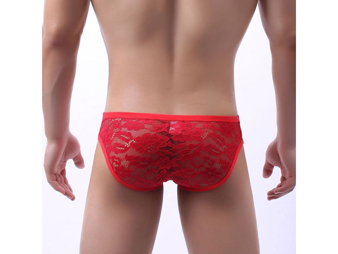 Gay Briefs | Sexy Lace Transparent Briefs