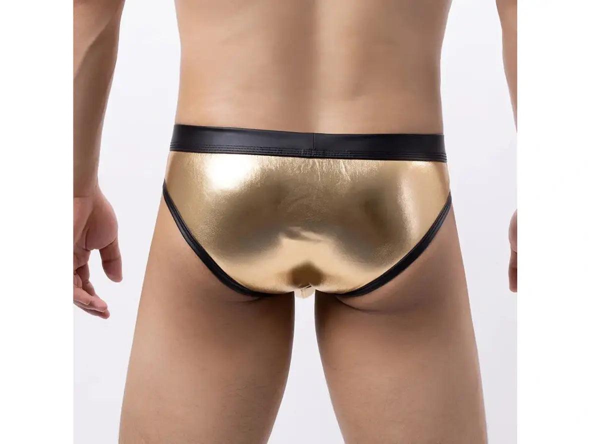 Gay Briefs | Soft Faux Leather Glossy Briefs