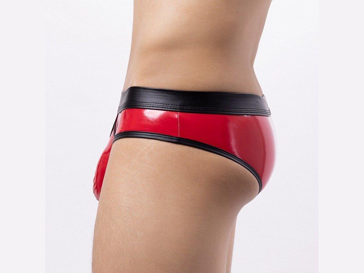 Gay Briefs | Soft Faux Leather Glossy Briefs