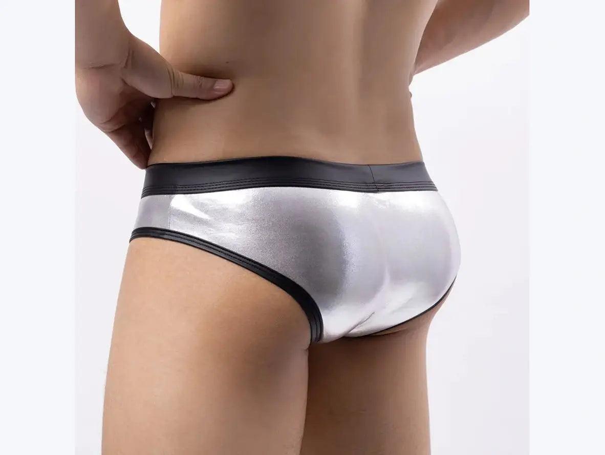 Gay Briefs | Soft Faux Leather Glossy Briefs