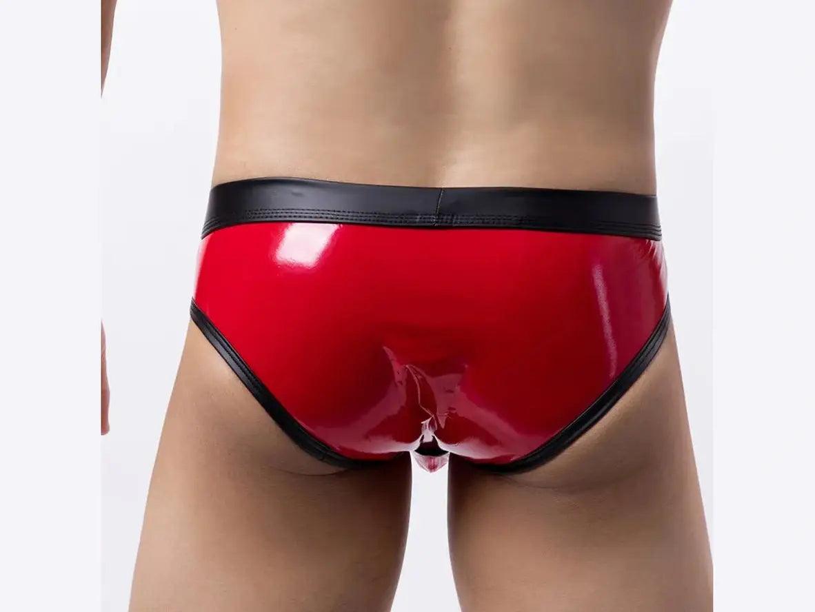 Gay Briefs | Soft Faux Leather Glossy Briefs