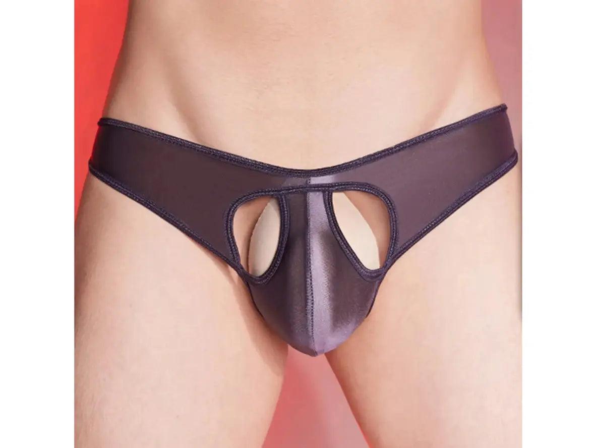 Gay Briefs | Ultra-Thin Stretchy Hollow Front Shiny Briefs