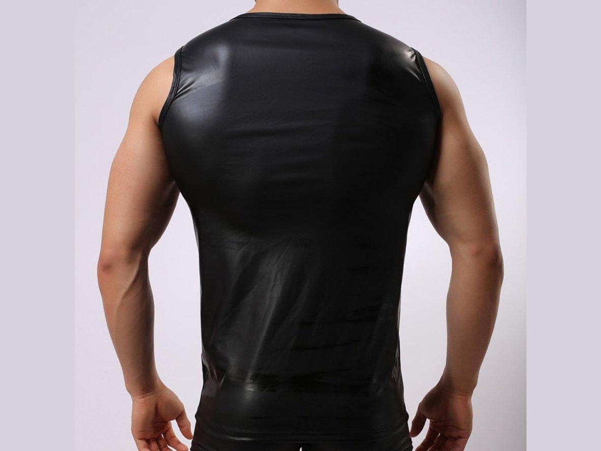 Gay Clubwear | CIOKICX Sleeveless Faux Leather T-Shirt