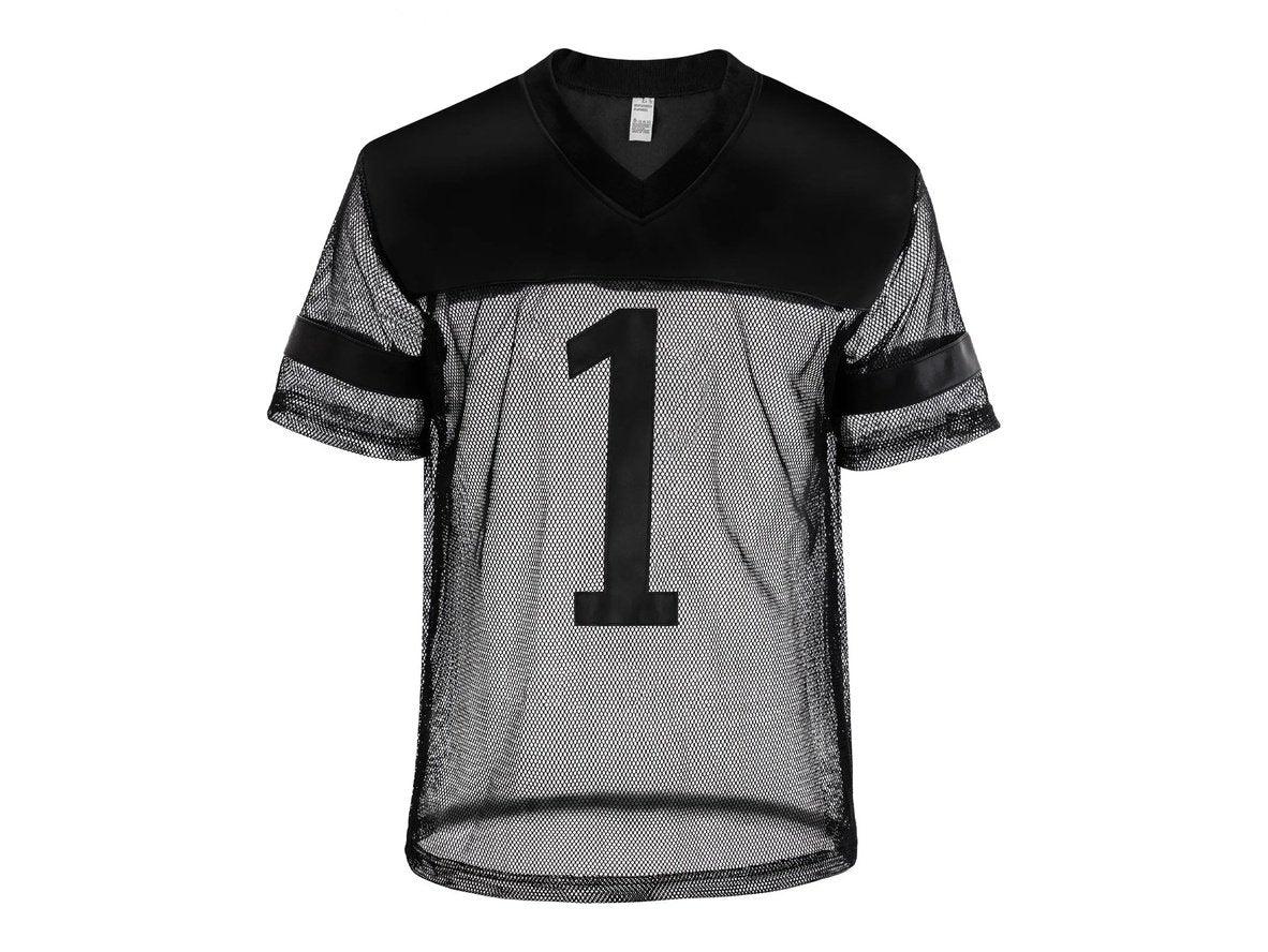 Gay Clubwear | CLEVER-MENMODE Mesh Faux Leather Short Sleeve Top