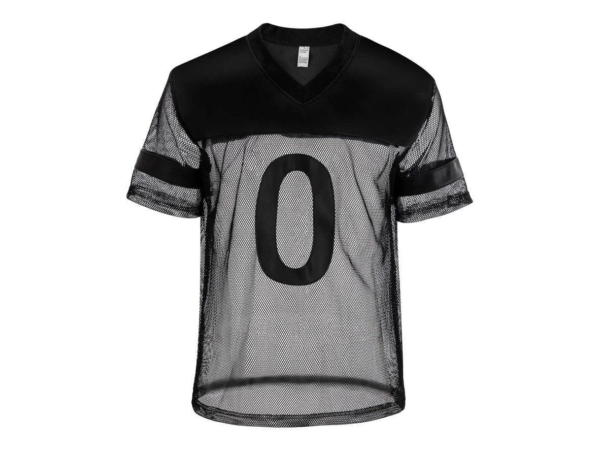 Gay Clubwear | CLEVER-MENMODE Mesh Faux Leather Short Sleeve Top