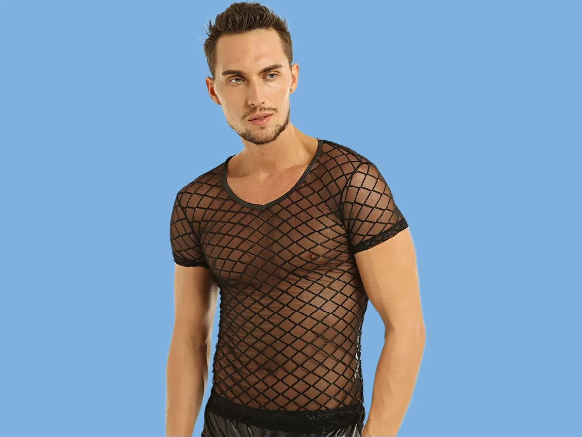 Gay Clubwear | See-Through Mesh Fashion Top