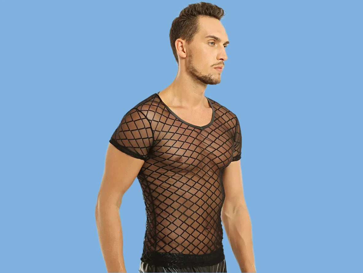 Gay Clubwear | See-Through Mesh Fashion Top