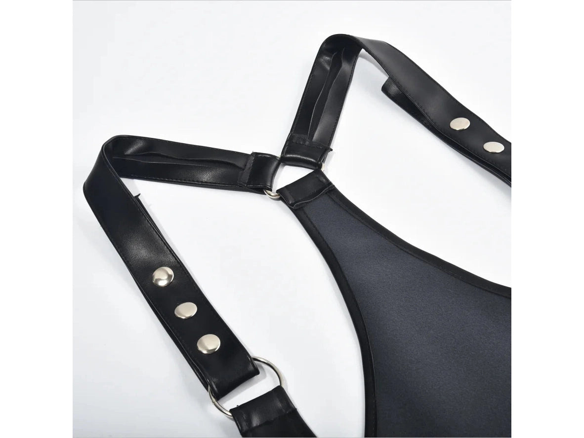 Gay Clubwear | Sexy Adjustable Body Vest Harness with Thong Briefs