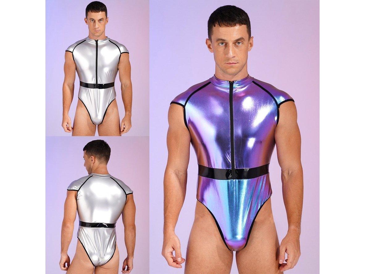 Gay Clubwear | Shiny Rave Costume Sleeveless Bodysuit