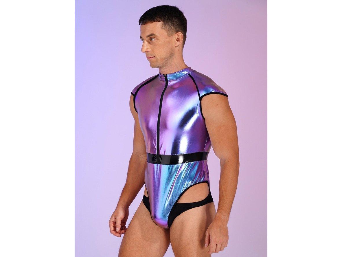 Gay Clubwear | Shiny Rave Costume Sleeveless Bodysuit