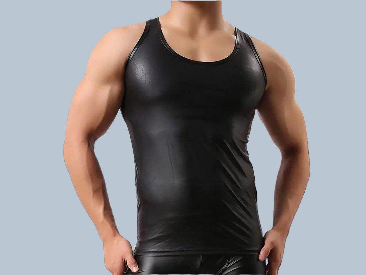 Gay Clubwear | Sleeveless Faux Leather Party Top