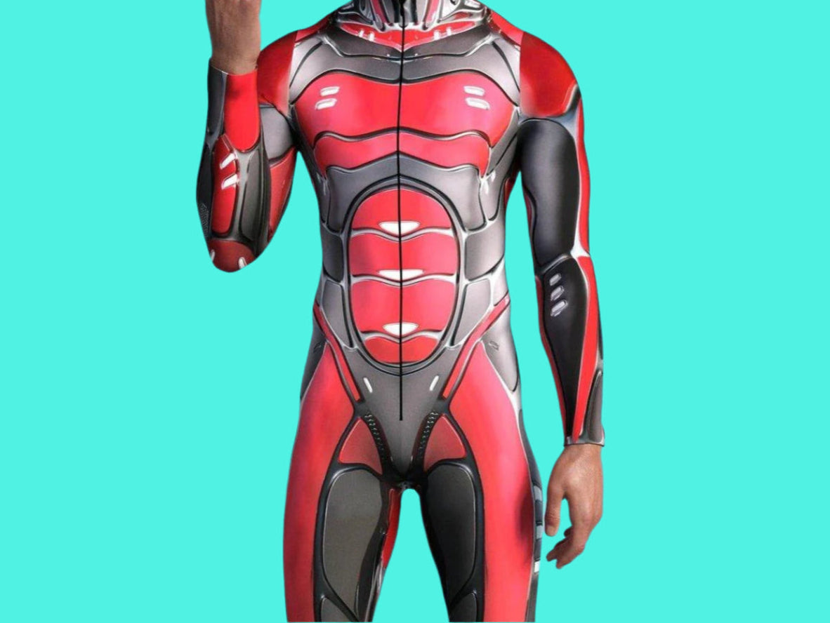 Gay Costumes | Colorful Front Zipper Rave Bodysuit