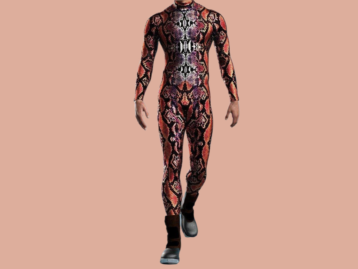 Gay Costumes | Colorful Front Zipper Rave Bodysuit