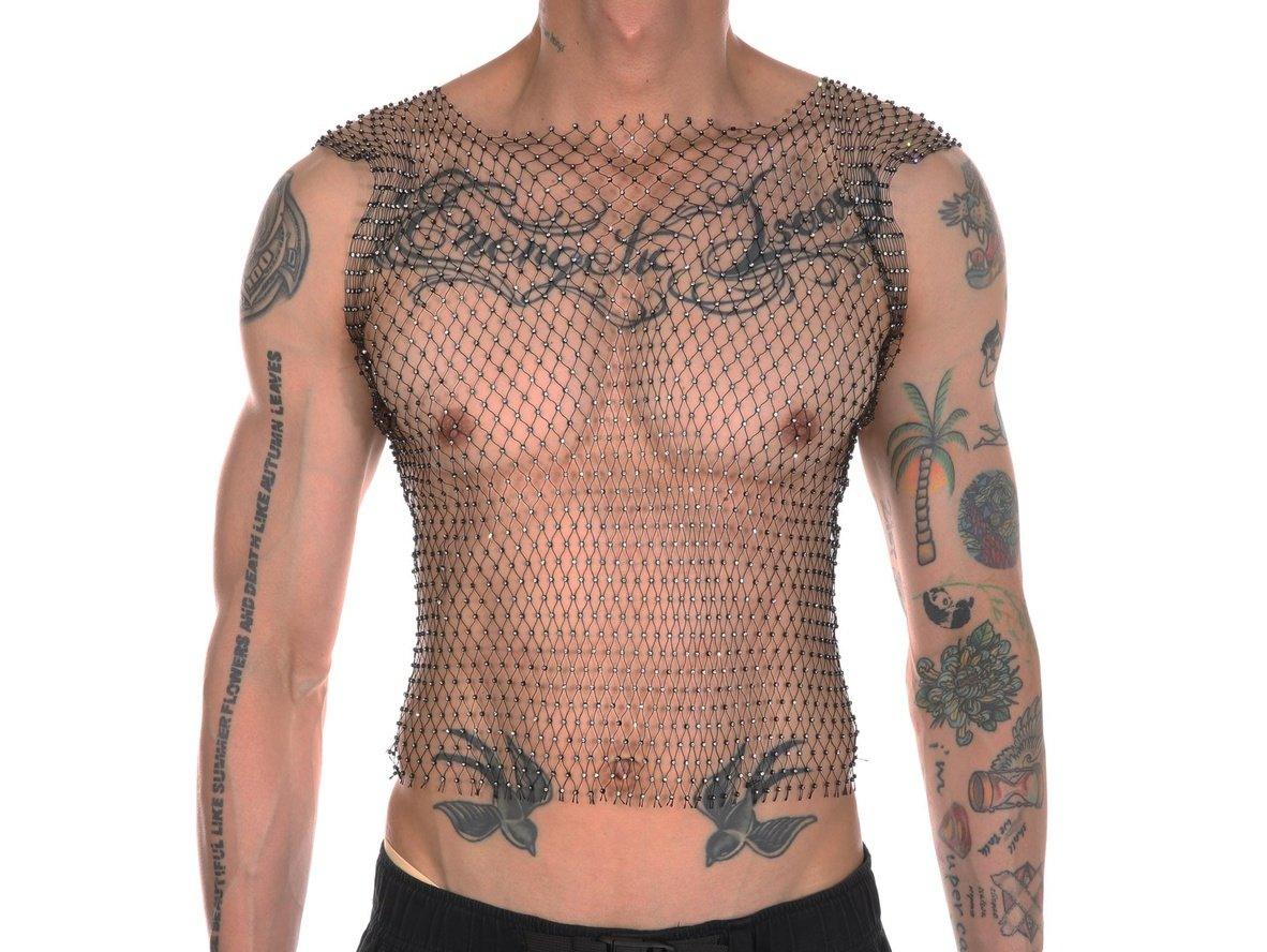 Gay Crop Tops | CLEVER-MENMODE Party See-Through Mesh Crop Top